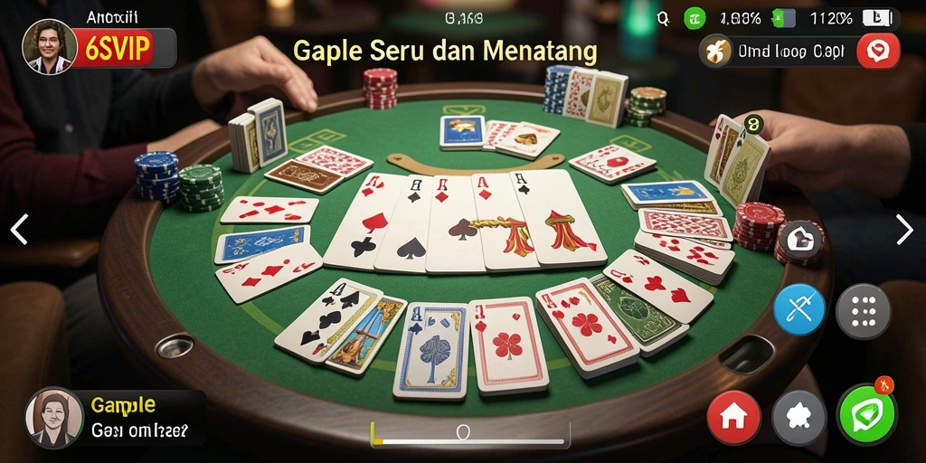 Screenshot gameplay Gaple yang seru dan menantang di 6SVIP.