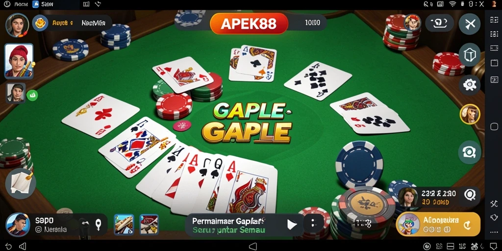 Gameplay seru APEK88 yang menampilkan pertandingan Gaple.