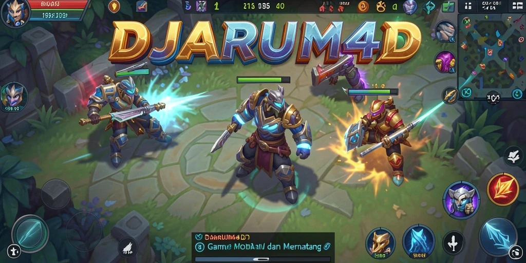 Tampilan gameplay seru DJARUM4D dengan pertarungan tim.