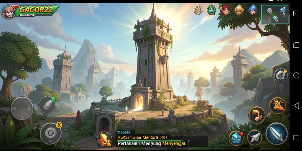 Tampilan mendebarkan dari gameplay Tower Defense GACOR22.