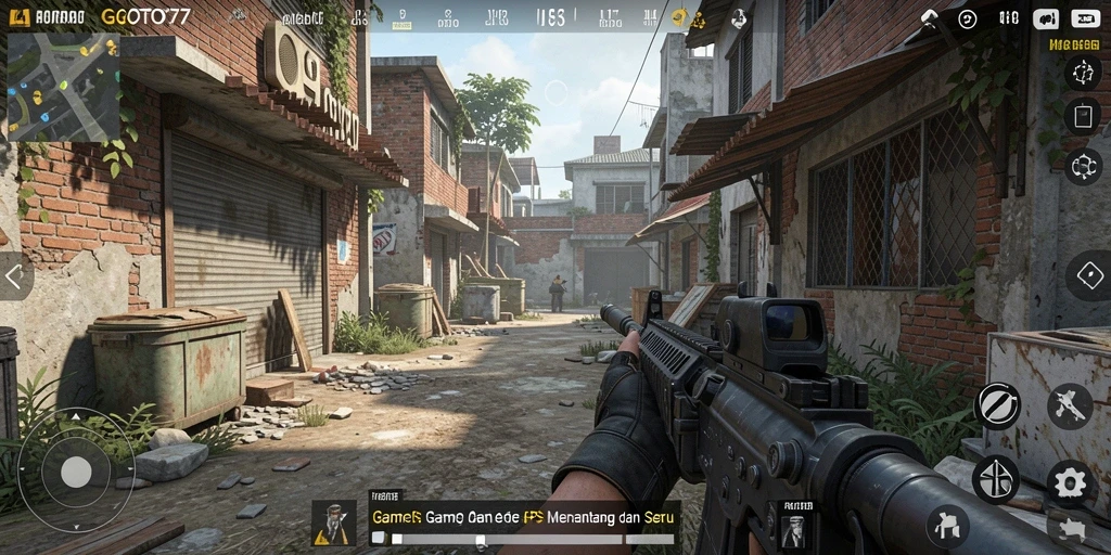 Tampilan gameplay GOTO77 yang mendebarkan dalam pertempuran FPS.