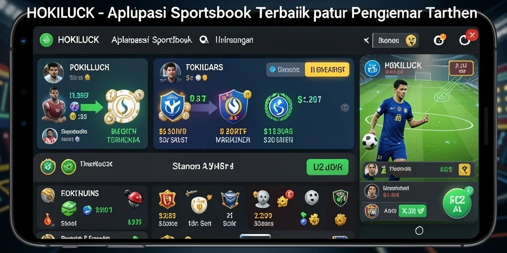 Tampilan utama aplikasi HOKILUCK menunjukkan fitur taruhan olahraga secara langsung.