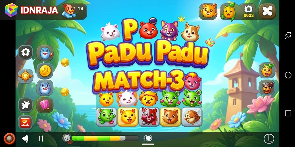 Screenshot gameplay IDNRAJA menampilkan aksi padupadan yang seru dan berwarna.