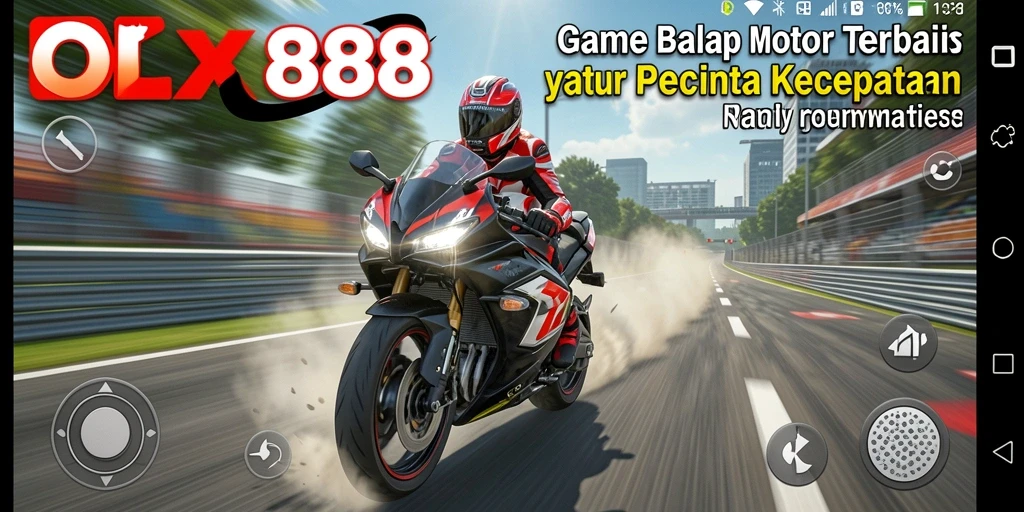 Screenshot gameplay menampilkan balapan motor yang seru dan grafis tinggi.