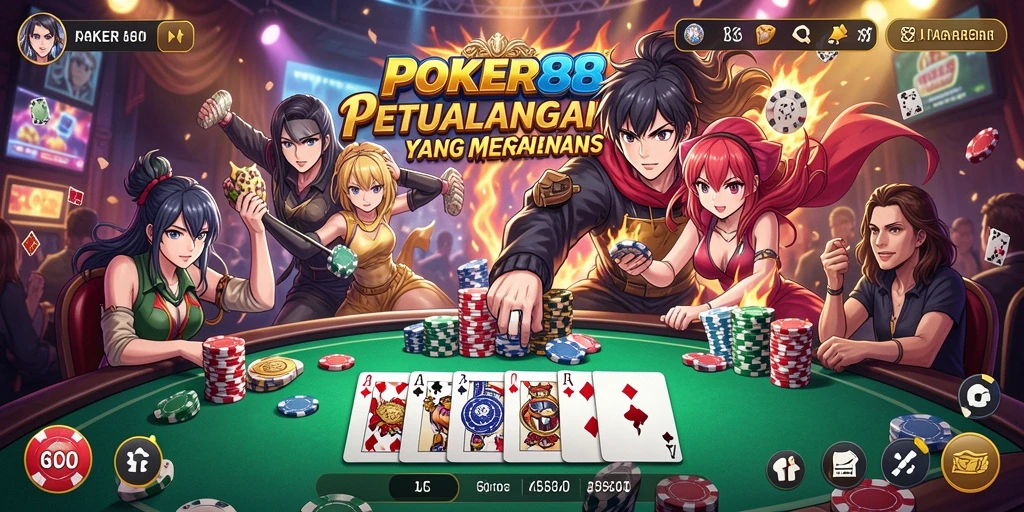 Tampilan gameplay POKER88 yang mengagumkan dan penuh warna.