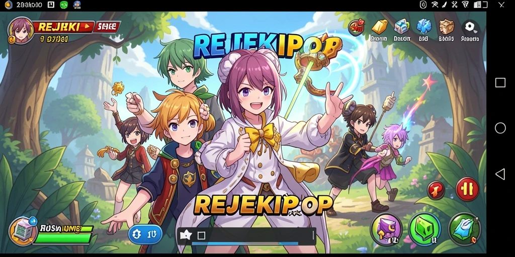 Tampilan gameplay seru dari REJEKIPOP yang penuh warna.