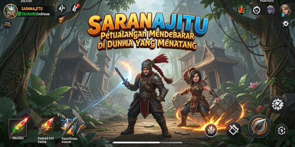 Gameplay petualangan menantang di SARANAJITU dengan grafis yang menawan.