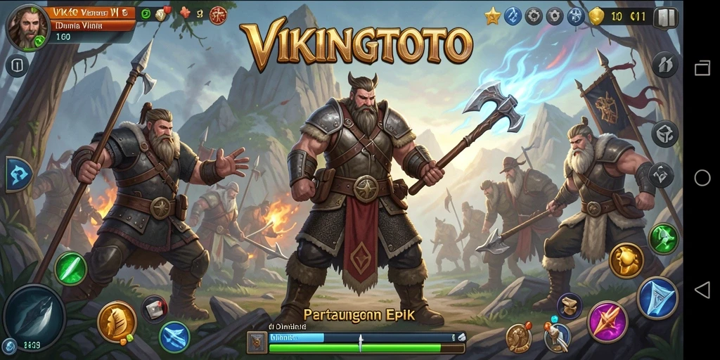 Tampilan seru gameplay VIKINGTOTO dengan aksi pertarungan intens.